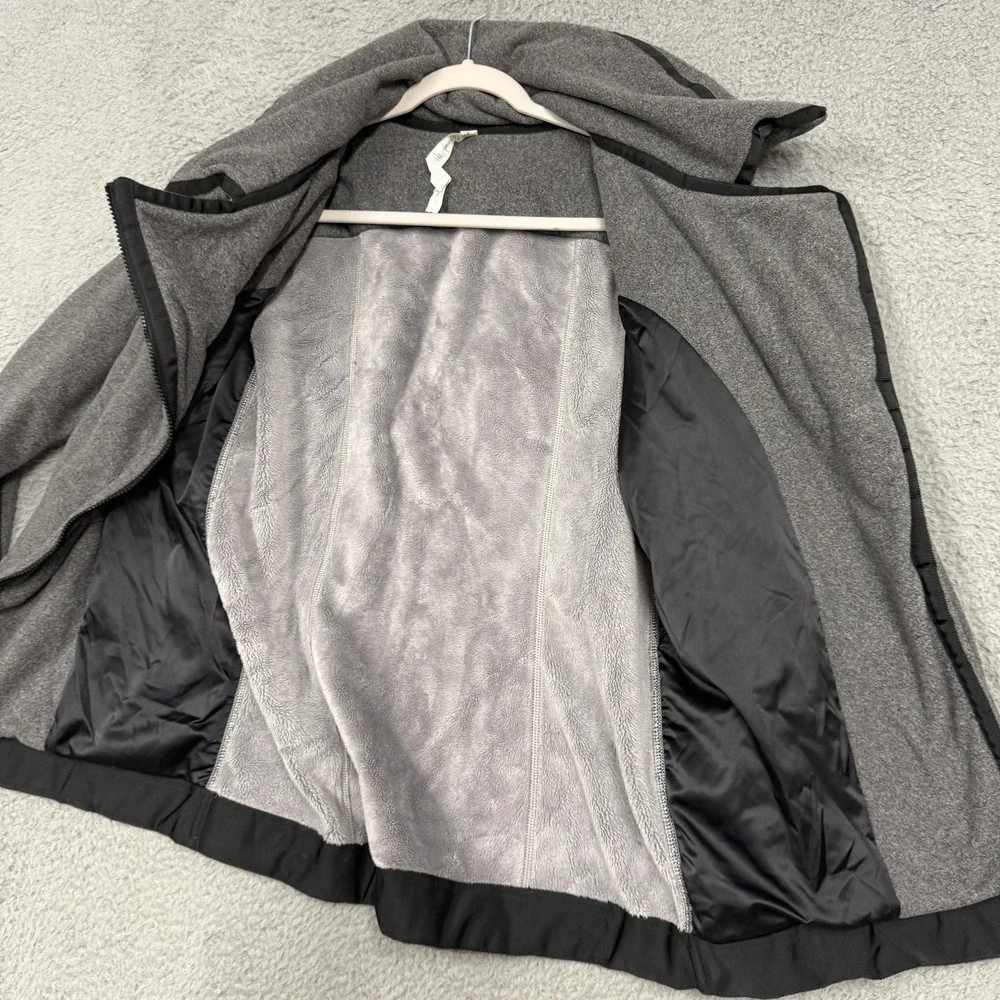 Lululemon Jacket Womens 6 Gray Asymmetrical Zip Fleece Lined Pockets High Collar